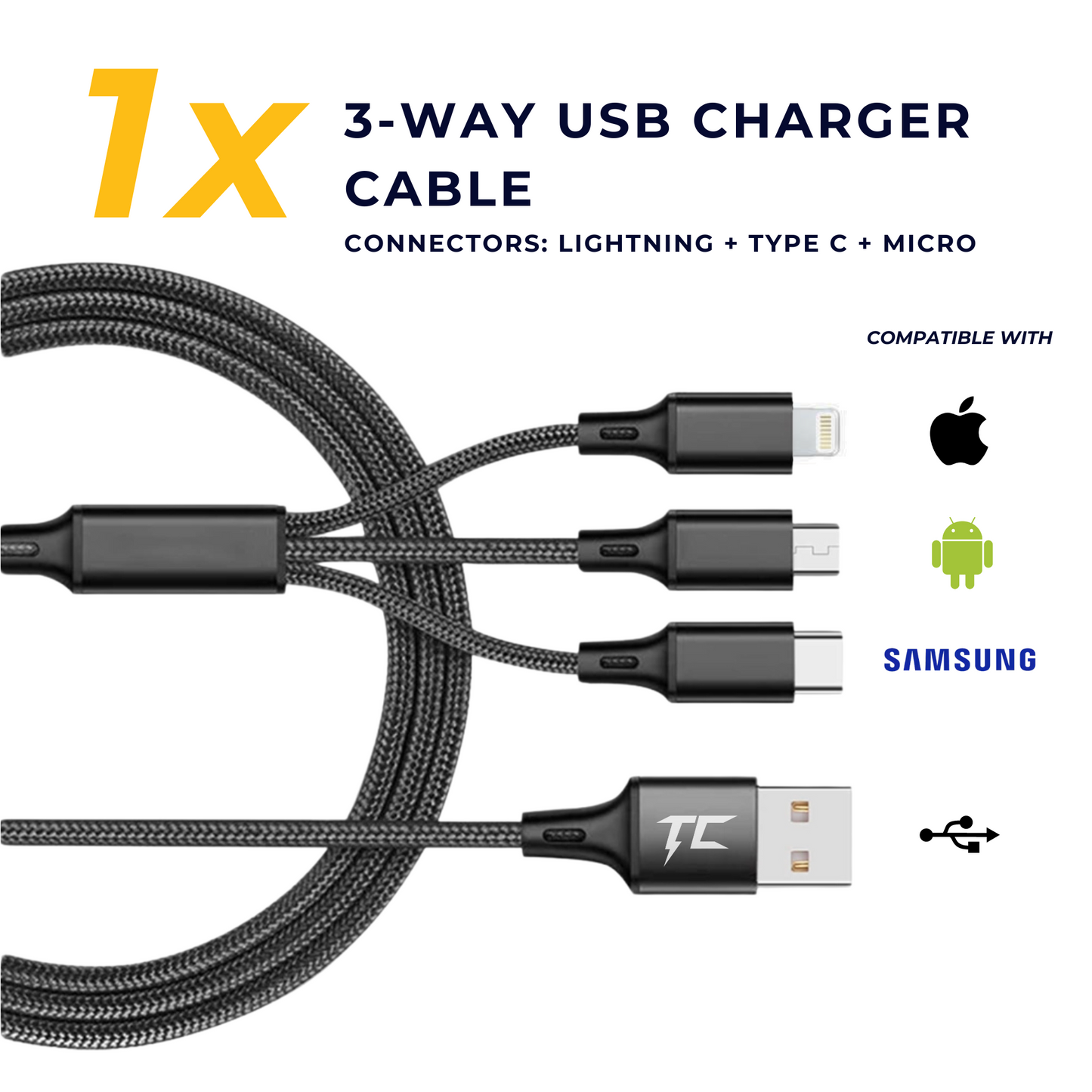 3-WAY USB CHARGER CABLE
